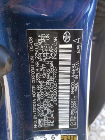 Photo 10 from auction – 2008 TOYOTA PRIUS with VIN JTDKB20U287797937