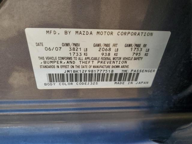 Photo 10 from auction – 2008 MAZDA 3 I with VIN JM1BK12F981777518