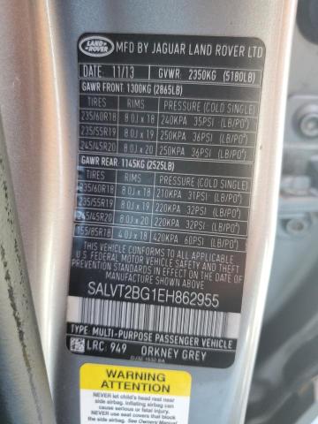 Photo 10 from auction – 2014 LAND ROVER RANGE ROVE with VIN SALVT2BG1EH862955