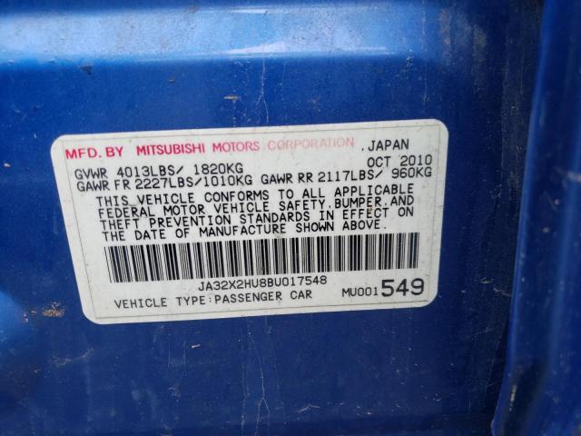 Photo 10 from auction – 2011 MITSUBISHI LANCER ES/ with VIN JA32X2HU8BU017548