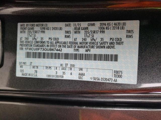 Photo 10 from auction – 2016 FORD ESCAPE S with VIN 1FMCU0F73GUB67442