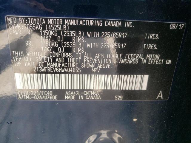 Photo 10 from auction – 2017 TOYOTA RAV 4 with VIN 2T3WFREV6HW404655