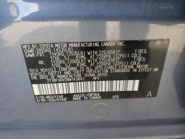 Photo 10 from auction – 2011 TOYOTA RAV4 with VIN 2T3BF4DV2BW143843