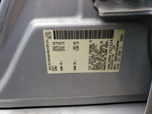 Photo 10 from auction – 2010 NISSAN ALTIMA BAS with VIN 1N4AL2AP6AC192324