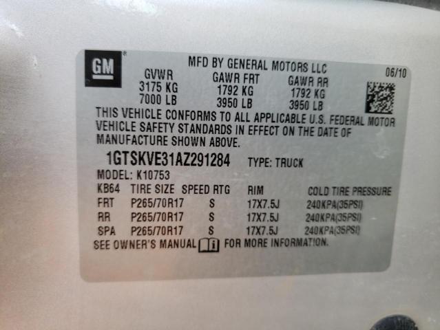 Photo 10 from auction – 2010 GMC SIERRA K15 with VIN 1GTSKVE31AZ291284