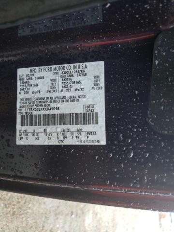 Photo 10 from auction – 1999 FORD F150 with VIN 1FTRX07L7XKB45098