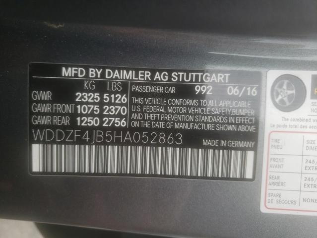 Photo 10 from auction – 2017 MERCEDES-BENZ E 300 with VIN WDDZF4JB5HA052863