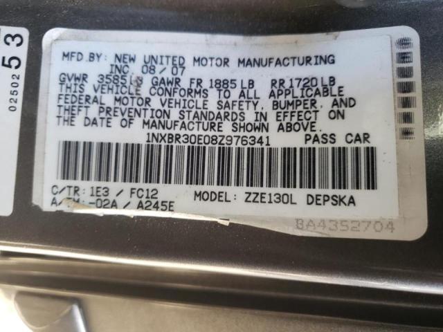 Photo 10 from auction – 2008 TOYOTA COROLLA CE with VIN 1NXBR30E08Z976341