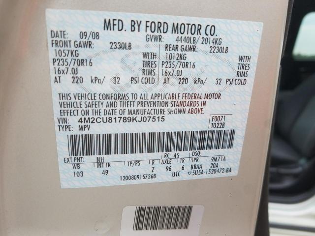 Photo 10 from auction – 2009 MERCURY MARINER with VIN 4M2CU81789KJ07515