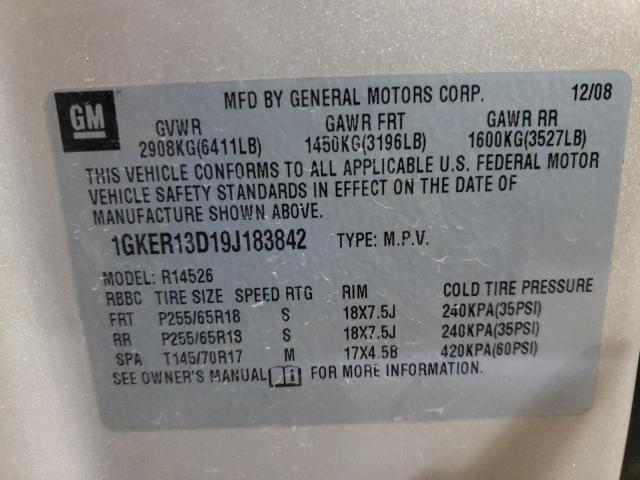 Photo 10 from auction – 2009 GMC ACADIA with VIN 1GKER13D19J183842