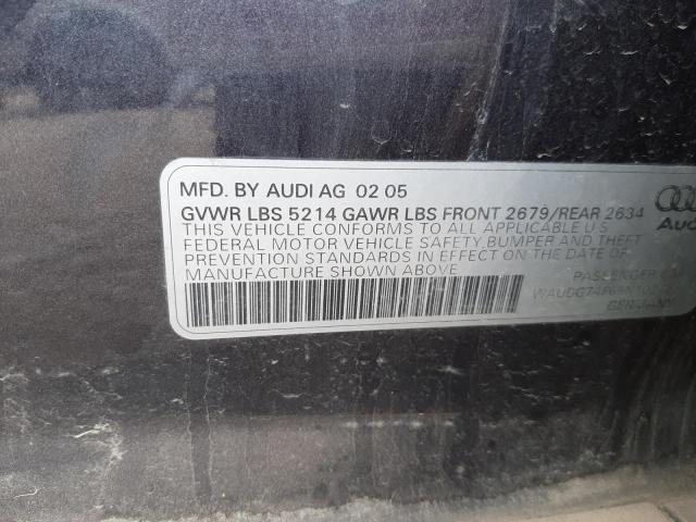 Photo 10 from auction – 2005 AUDI A6 3.2 QUA with VIN WAUDG74F65N102723