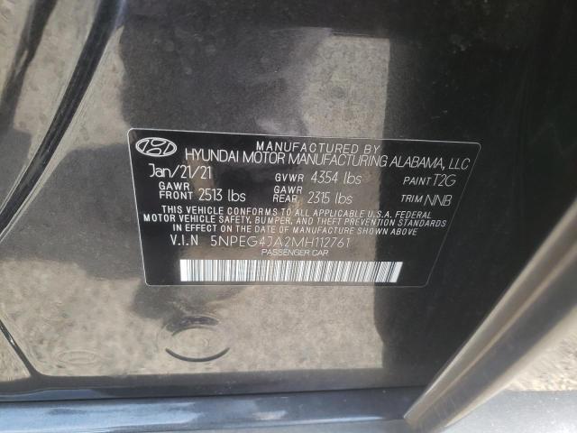 Photo 10 from auction – 2021 HYUNDAI SONATA SE with VIN 5NPEG4JA2MH112761