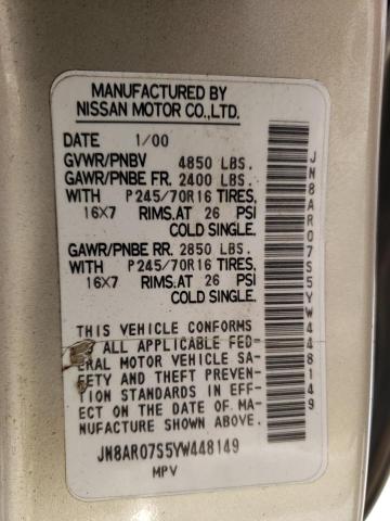 Photo 10 from auction – 2000 NISSAN PATHFINDER with VIN JN8AR07S5YW448149