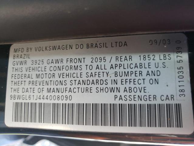 Photo 10 from auction – 2004 VOLKSWAGEN GOLF GLS with VIN 9BWGL61J444008090