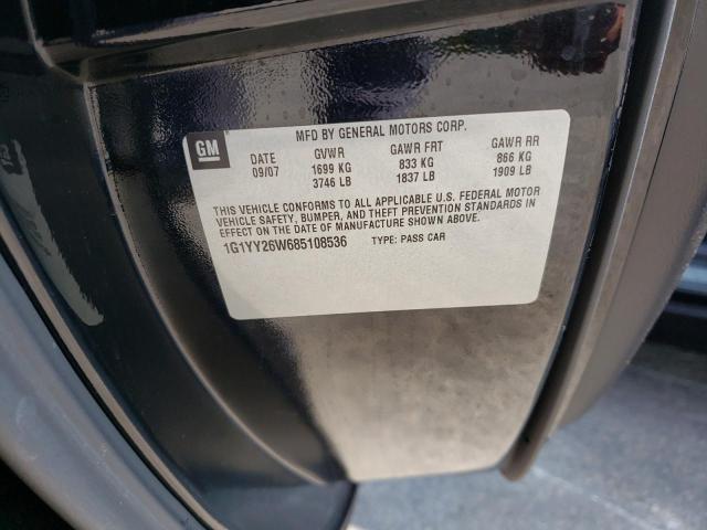 Photo 10 from auction – 2008 CHEVROLET CORVETTE with VIN 1G1YY26W685108536