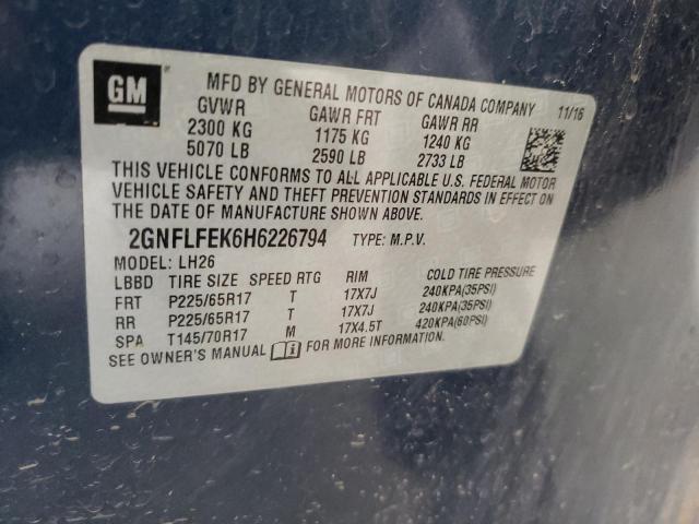 Photo 10 from auction – 2017 CHEVROLET EQUINOX LT with VIN 2GNFLFEK6H6226794