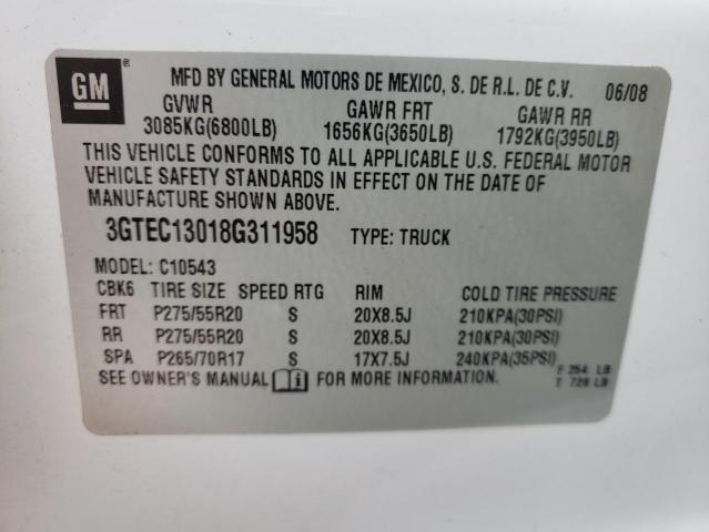 Photo 10 from auction – 2008 GMC SIERRA C15 with VIN 3GTEC13018G311958
