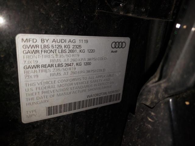 Photo 10 from auction – 2020 AUDI Q3 PREMIUM with VIN WA1DECF38L1039787