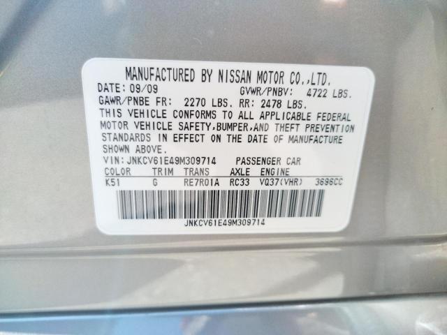 Photo 10 from auction – 2009 INFINITI G37 BASE with VIN JNKCV61E49M309714