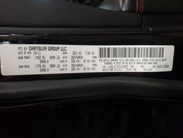 Photo 10 from auction – 2012 DODGE DURANGO R/ with VIN 1C4SDJCT2CC147657
