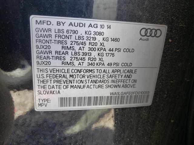 Photo 10 from auction – 2015 AUDI Q7 PREMIUM with VIN WA1LGAFE0FD010055