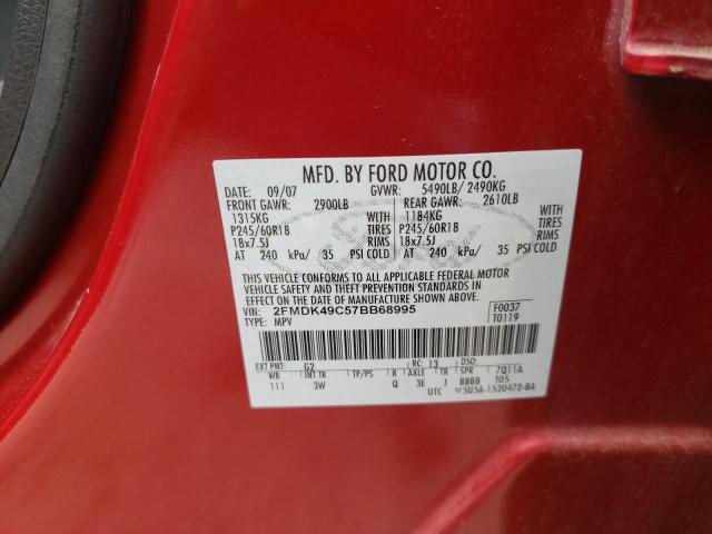 Photo 10 from auction – 2007 FORD EDGE SEL P with VIN 2FMDK49C57BB68995