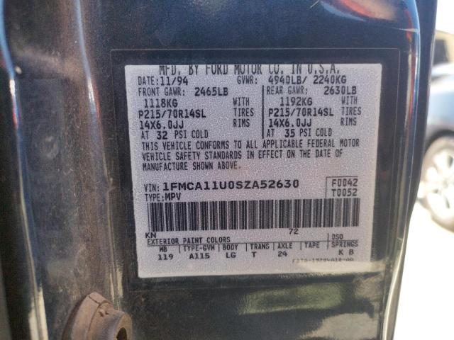 Photo 10 from auction – 1995 FORD AEROSTAR with VIN 1FMCA11U0SZA52630