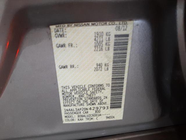 Photo 10 from auction – 2013 NISSAN ALTIMA 2.5 with VIN 1N4AL3AP2DN429793