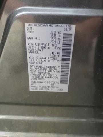 Photo 10 from auction – 2015 NISSAN PATHFINDER with VIN 5N1AR2MMXFC657376