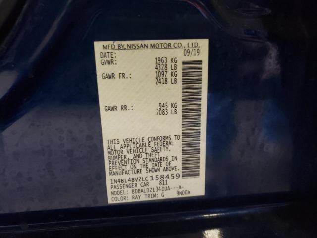 Photo 10 from auction – 2020 NISSAN ALTIMA S with VIN 1N4BL4BV2LC158459