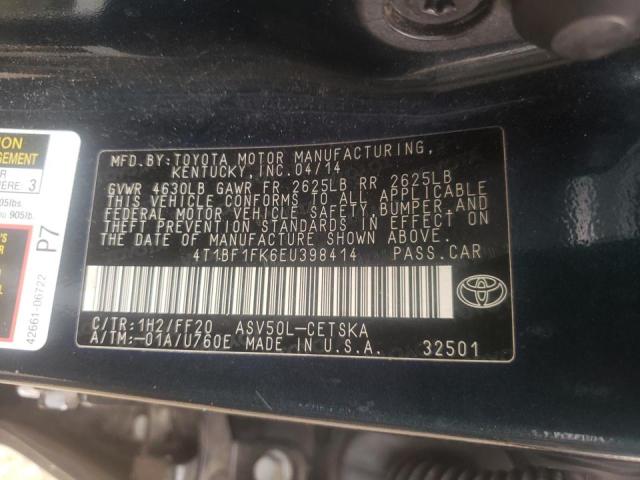 Photo 10 from auction – 2014 TOYOTA CAMRY L with VIN 4T1BF1FK6EU398414