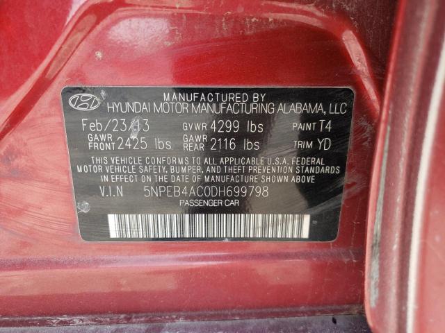 Photo 10 from auction – 2013 HYUNDAI SONATA GLS with VIN 5NPEB4AC0DH699798