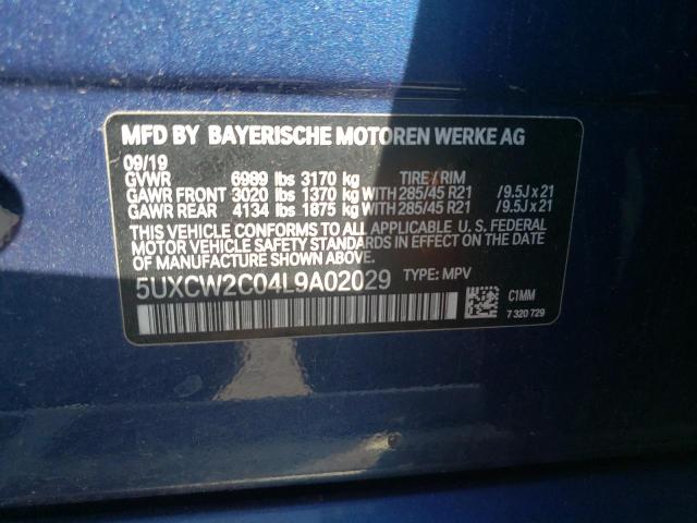 Photo 10 from auction – 2020 BMW X7 XDRIVE4 with VIN 5UXCW2C04L9A02029