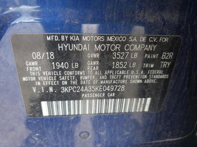 Photo 10 from auction – 2019 HYUNDAI ACCENT SE with VIN 3KPC24A35KE049728