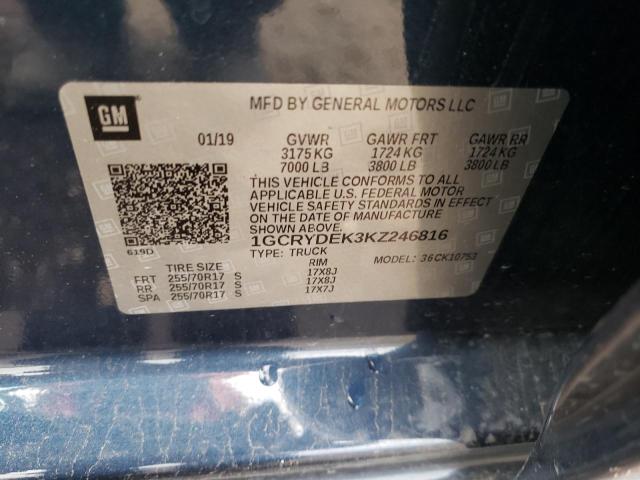 Photo 10 from auction – 2019 CHEVROLET silverado with VIN 1GCRYDEK3KZ246816