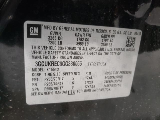 Photo 10 from auction – 2016 CHEVROLET SILVERADO with VIN 3GCUKREC9GG330065