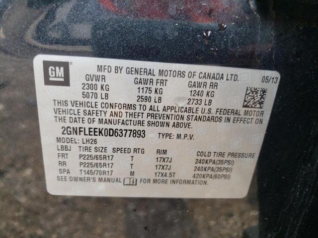 Photo 10 from auction – 2013 CHEVROLET EQUINOX LT with VIN 2GNFLEEK0D6377893