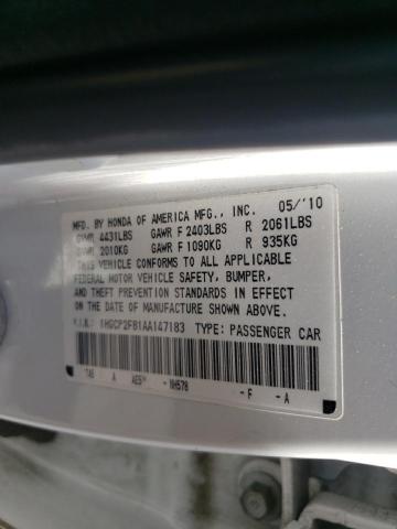 Photo 10 from auction – 2010 HONDA ACCORD EXL with VIN 1HGCP2F81AA147183