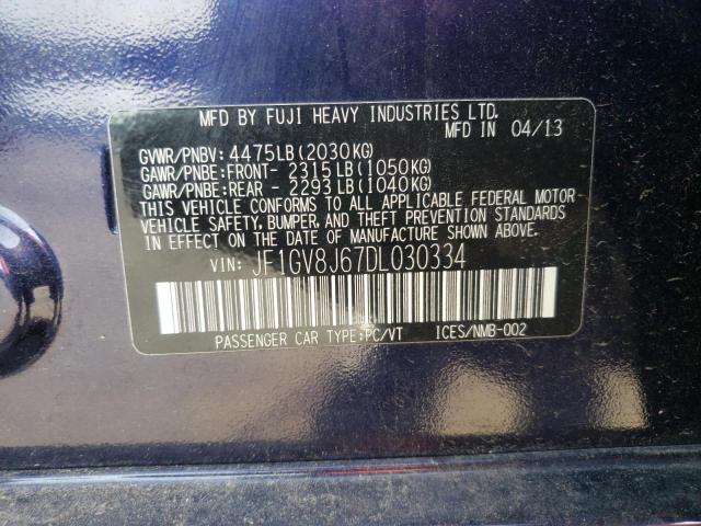Photo 10 from auction – 2013 SUBARU IMPREZA WR with VIN JF1GV8J67DL030334