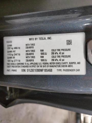 Photo 10 from auction – 2022 TESLA MODEL 3 with VIN 5YJ3E1EB8NF185468