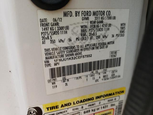 Photo 10 from auction – 2012 FORD EXPEDITION with VIN 1FMJU1K52CEF57552