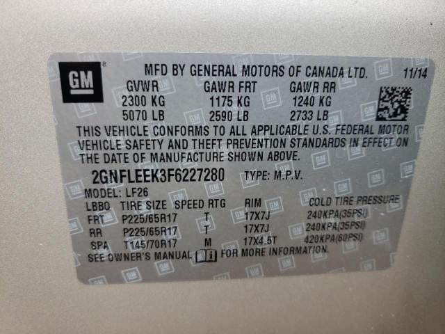 Photo 10 from auction – 2015 CHEVROLET EQUINOX LS with VIN 2GNFLEEK3F6227280