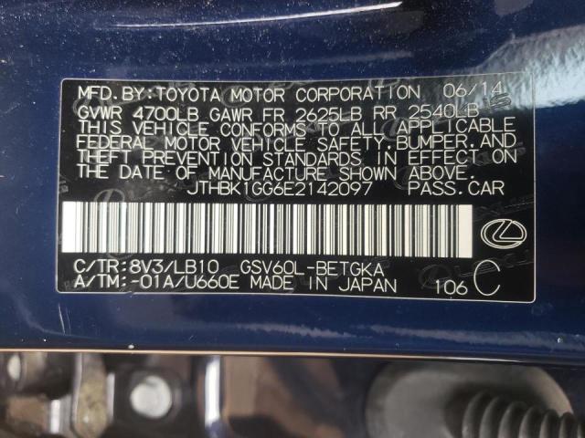 Photo 10 from auction – 2014 LEXUS ES 350 with VIN JTHBK1GG6E2142097