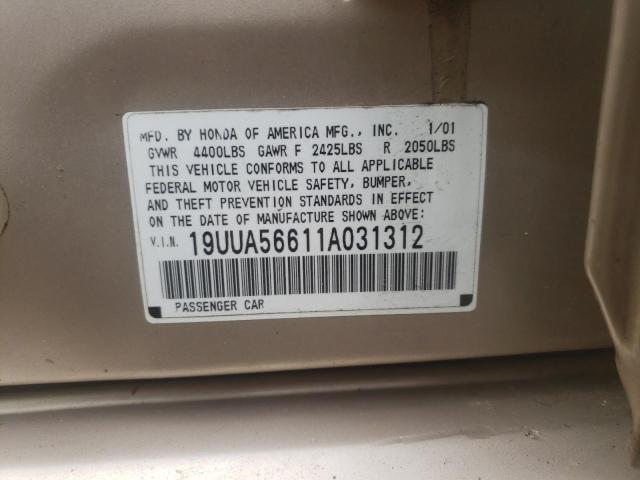 Photo 10 from auction – 2001 ACURA 3.2TL with VIN 19UUA56611A031312