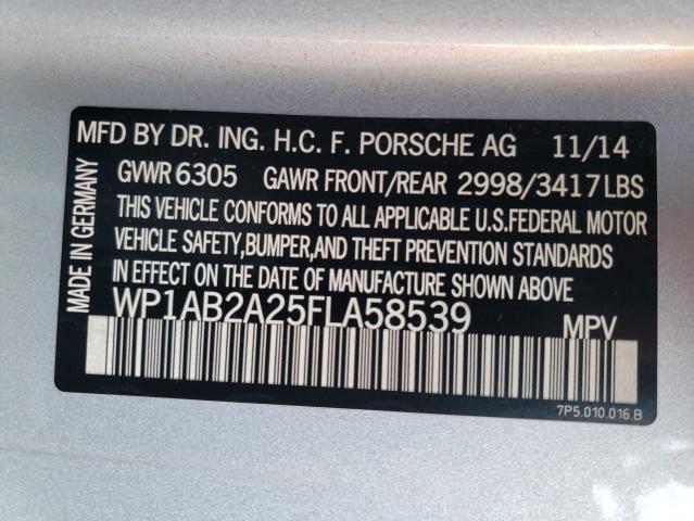 Photo 10 from auction – 2015 PORSCHE CAYENNE S with VIN WP1AB2A25FLA58539