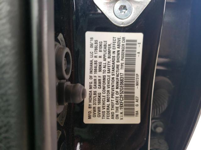 Photo 10 from auction – 2016 HONDA CIVIC LX with VIN 19XFC2F52GE068317