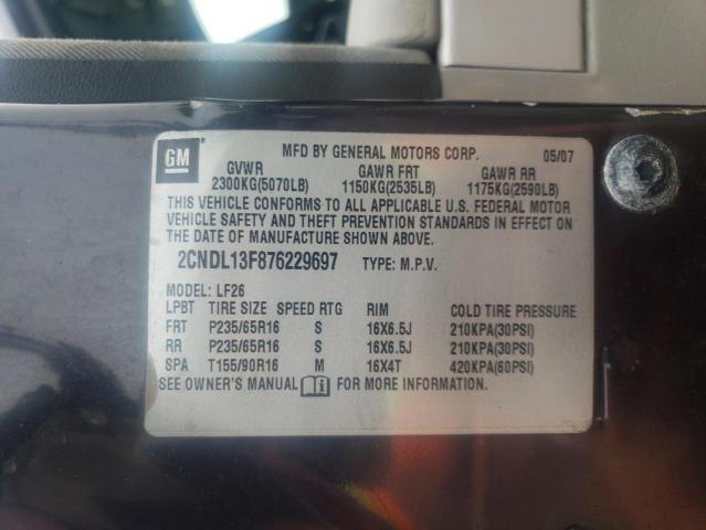 Photo 10 from auction – 2007 CHEVROLET EQUINOX LS with VIN 2CNDL13F876229697