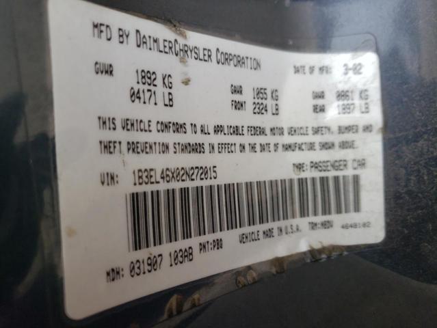 Photo 10 from auction – 2002 DODGE STRATUS SE with VIN 1B3EL46X02N272015