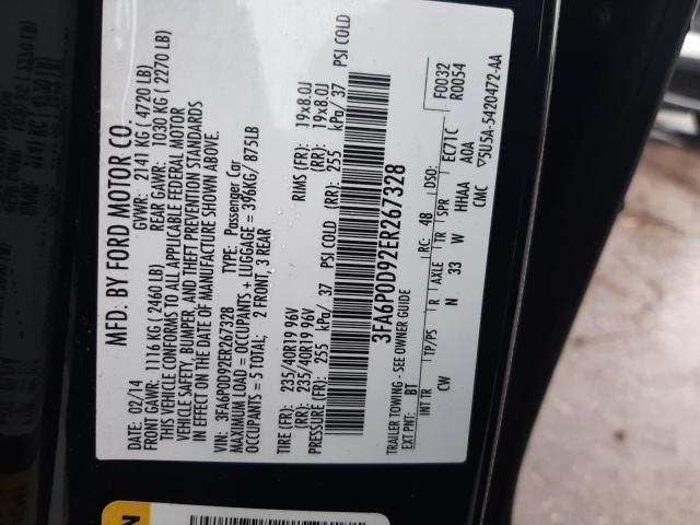 Photo 10 from auction – 2014 FORD FUSION TIT with VIN 3FA6P0D92ER267328
