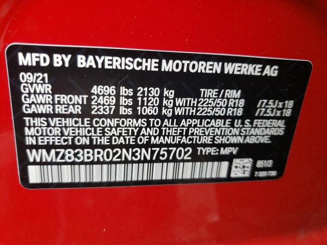 Photo 10 from auction – 2022 MINI COOPER S C with VIN WMZ83BR02N3N75702